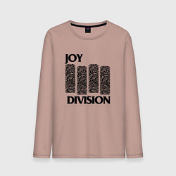 Лонгслив хлопковый мужской Joy Division - rock, цвет: пыльно-розовый