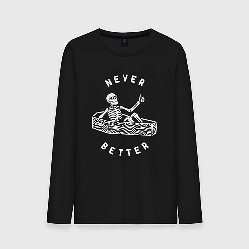 Мужской лонгслив Never better art / Черный – фото 1