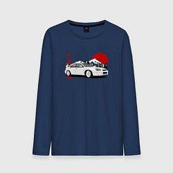 Лонгслив хлопковый мужской Subaru Impreza WRX Sti Retro JDM, цвет: тёмно-синий