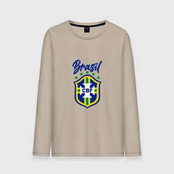 Лонгслив хлопковый мужской Brasil Football, цвет: миндальный