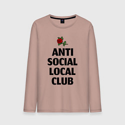 Лонгслив хлопковый мужской Anti social local club, цвет: пыльно-розовый