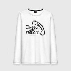 Лонгслив хлопковый мужской Classy Until Kickoff, цвет: белый