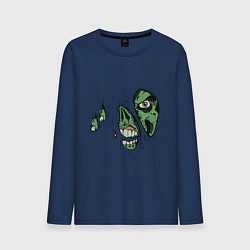 Лонгслив хлопковый мужской Zombie Monster, цвет: тёмно-синий