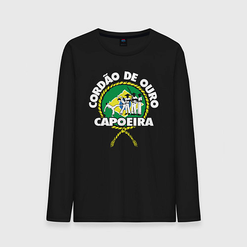 Мужской лонгслив Capoeira - Cordao de ouro flag of Brazil / Черный – фото 1