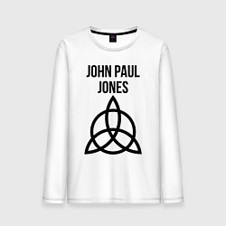 Лонгслив хлопковый мужской John Paul Jones - Led Zeppelin - legend, цвет: белый