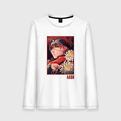 Лонгслив хлопковый мужской Лави арт - D Gray man, цвет: белый