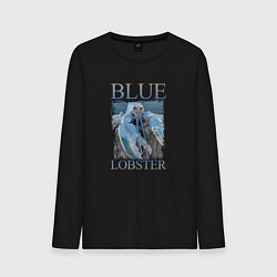 Лонгслив хлопковый мужской Blue lobster meme, цвет: черный