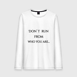 Лонгслив хлопковый мужской Не беги от себя, цвет: белый