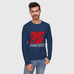 Лонгслив хлопковый мужской Fight club boxing, цвет: тёмно-синий — фото 2