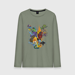 Лонгслив хлопковый мужской Heroes of Dota 2, цвет: авокадо