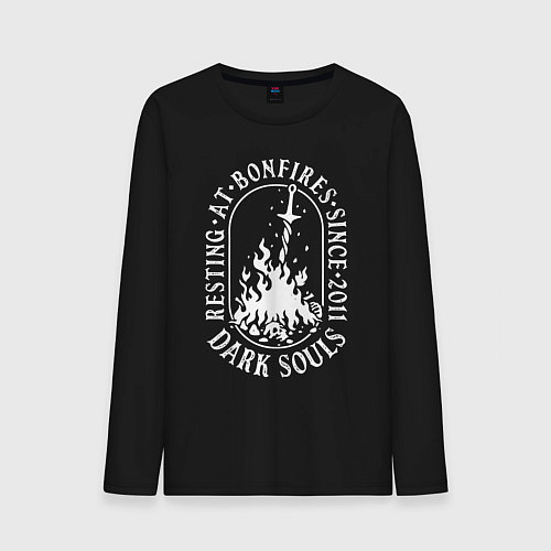 Мужской лонгслив Dark Souls костер / Черный – фото 1