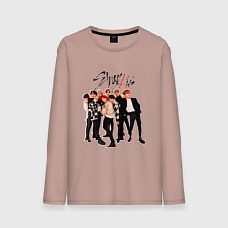 Лонгслив хлопковый мужской Bang Chan Lee Know Changbin Hyunjin Han Felix Seun, цвет: пыльно-розовый