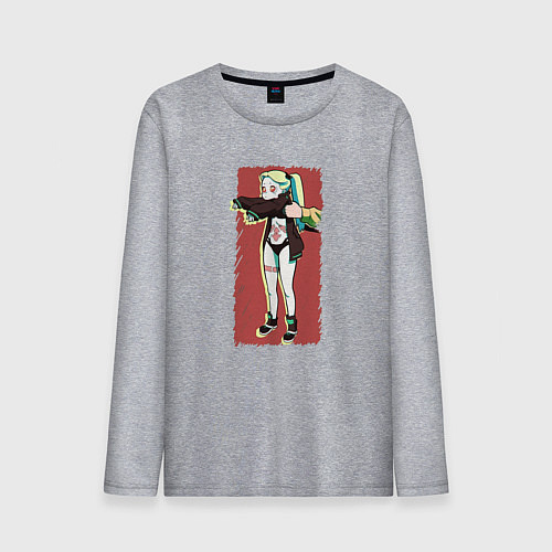 Мужской лонгслив Ребекка Cyberpunk Edgerunner / Меланж – фото 1