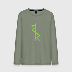 Лонгслив хлопковый мужской Cyberpunk - Команда Дэвида, цвет: авокадо