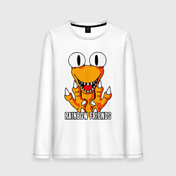Лонгслив хлопковый мужской Радужные друзья - Оранжевый, цвет: белый