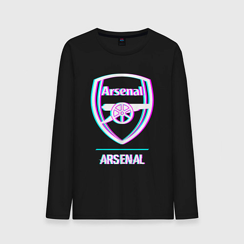 Мужской лонгслив Arsenal FC в стиле glitch / Черный – фото 1