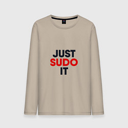 Лонгслив хлопковый мужской Just sudo, цвет: миндальный