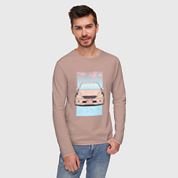 Лонгслив хлопковый мужской Toyota Altezza stance, цвет: пыльно-розовый — фото 2