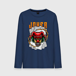 Лонгслив хлопковый мужской Злой джокер, цвет: тёмно-синий
