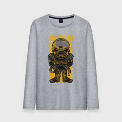 Лонгслив хлопковый мужской Обезьяна регбист, цвет: меланж