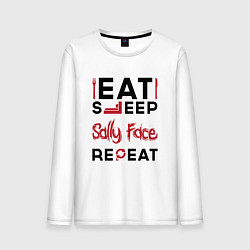 Мужской лонгслив Надпись: eat sleep Sally Face repeat