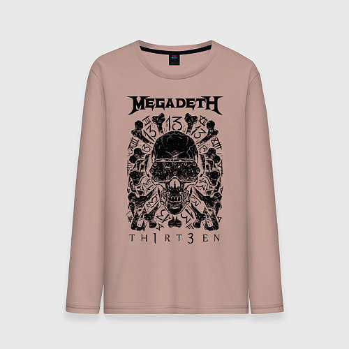 Мужской лонгслив Megadeth Thirteen / Пыльно-розовый – фото 1