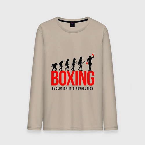 Мужской лонгслив Boxing evolution / Миндальный – фото 1