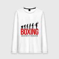Лонгслив хлопковый мужской Boxing evolution, цвет: белый