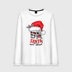 Мужской лонгслив Santa is not dead, skull in red hat, holly