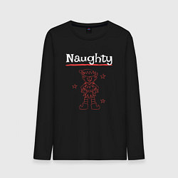 Лонгслив хлопковый мужской Naughty elf, цвет: черный