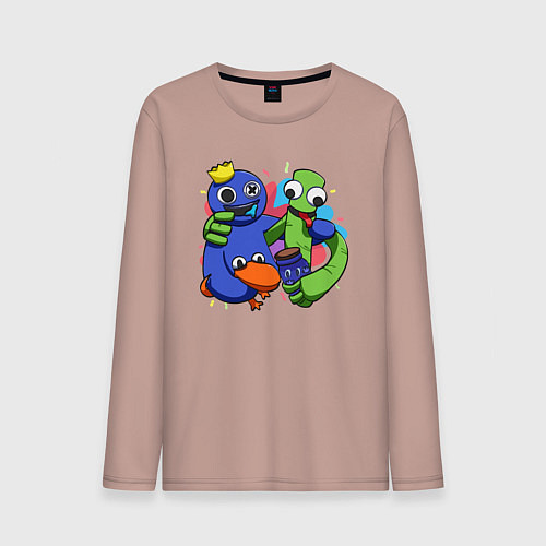 Мужской лонгслив Персонажи игры Радужные друзья / Пыльно-розовый – фото 1