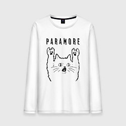 Лонгслив хлопковый мужской Paramore - rock cat, цвет: белый