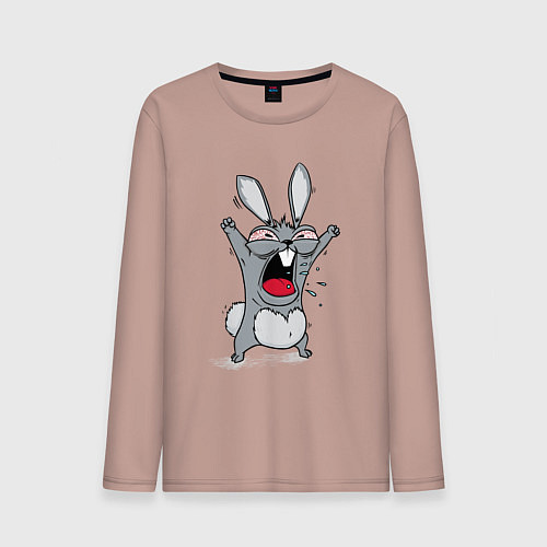 Мужской лонгслив Злой заяц / Пыльно-розовый – фото 1