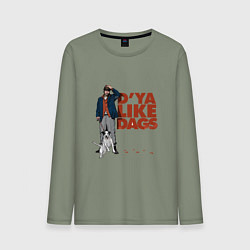 Лонгслив хлопковый мужской Snatch: D'ya Like Dags, цвет: авокадо