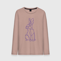 Лонгслив хлопковый мужской Символ 2023 - Синий Кролик, цвет: пыльно-розовый