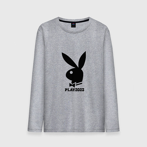 Мужской лонгслив Черный кролик play2023 / Меланж – фото 1