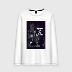 Лонгслив хлопковый мужской X poster, цвет: белый