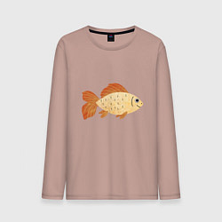 Лонгслив хлопковый мужской Рыбка Золотая, цвет: пыльно-розовый