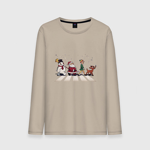 Мужской лонгслив Beatles Christmas / Миндальный – фото 1