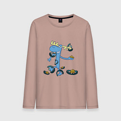 Лонгслив хлопковый мужской Lumpy trap, цвет: пыльно-розовый