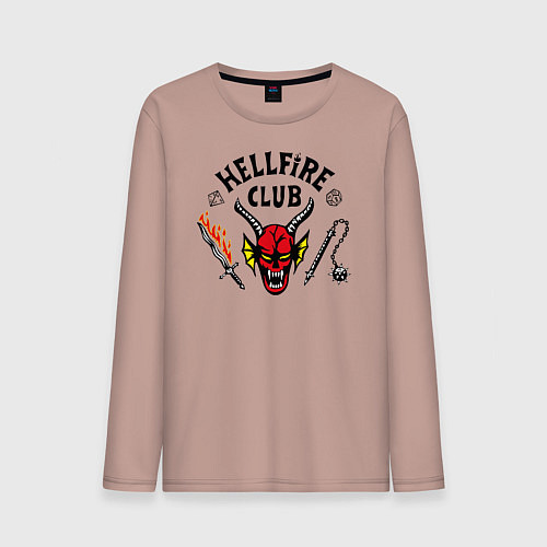 Мужской лонгслив Hellfire сlub art / Пыльно-розовый – фото 1