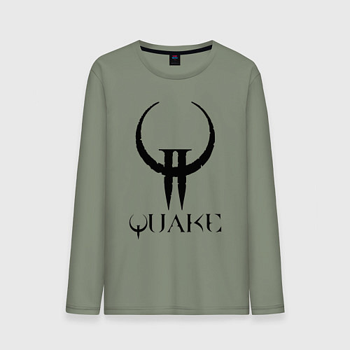Мужской лонгслив Quake II logo / Авокадо – фото 1