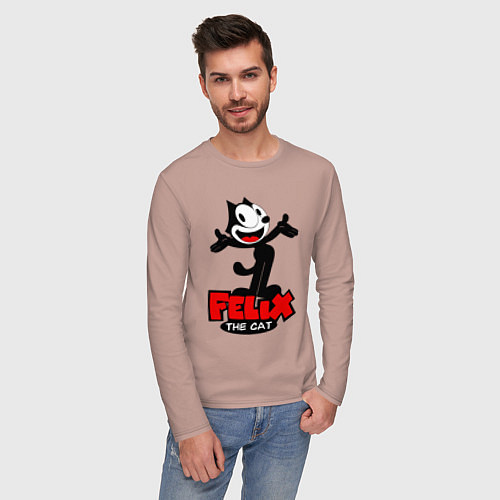 Мужской лонгслив Felix the cat / Пыльно-розовый – фото 3