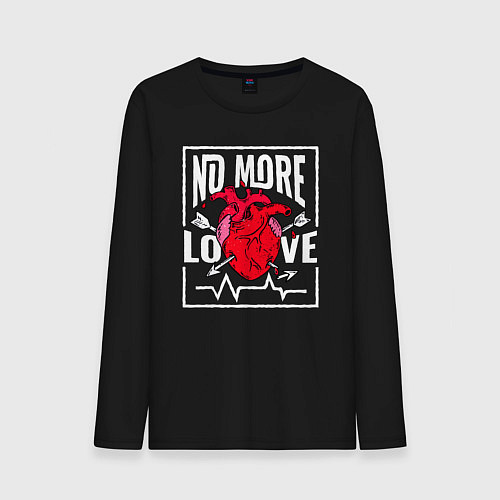 Мужской лонгслив Больше никакой любви в сердце / Черный – фото 1