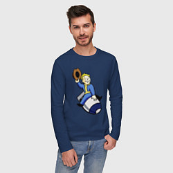 Лонгслив хлопковый мужской Vault boy - bomb rider, цвет: тёмно-синий — фото 2
