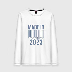 Лонгслив хлопковый мужской Made in 2023, цвет: белый