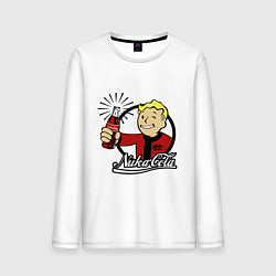 Лонгслив хлопковый мужской Vault boy - nuka cola, цвет: белый