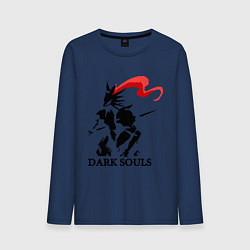 Лонгслив хлопковый мужской Dark Souls цвета тёмно-синий — фото 1