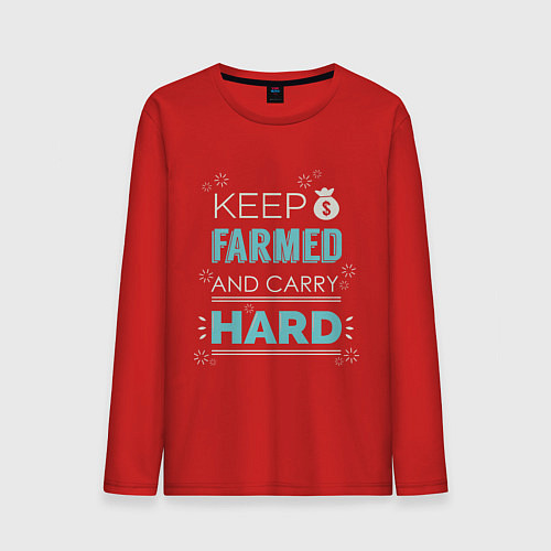 Мужской лонгслив Keep Farmed & Carry Hard / Красный – фото 1