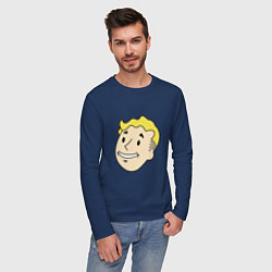 Лонгслив хлопковый мужской Vault boy head, цвет: тёмно-синий — фото 2